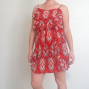 Gianni Bini Red Tribal Print Mini Dress